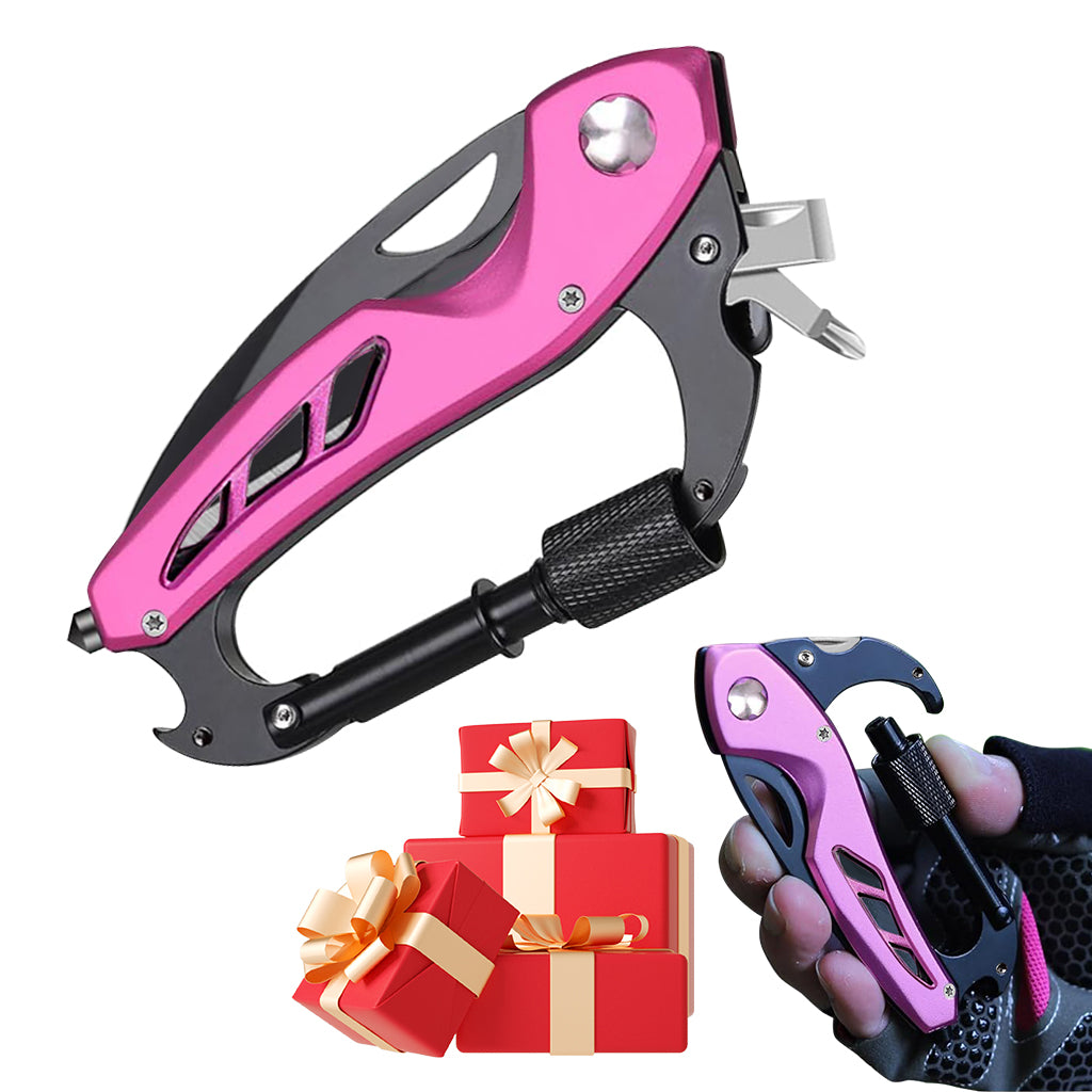 Optifit Multi Tool with Safety Lock, EDC Camping Gear Heavy Duty Stainles Steel Alloy Outdoor Multifunctional Tool, Pink Optifit Multi Tool with Safety Lock, EDC Camping Gear Heavy Duty Stainles Steel Alloy Outdoor Multifunctional Tool, Pink